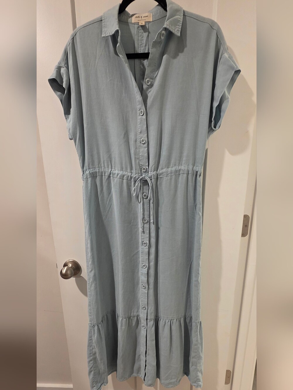 cloth & stone Anthropologie Button-Front  cinched waist dress. Small.